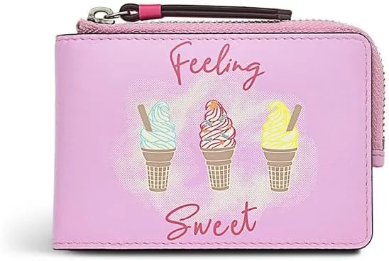 RADLEY London Feeling Sweet Women’s Small Credit Card Holder, Leather Slim Card Organizer Case with Zipper and Coin Pocket, Pink