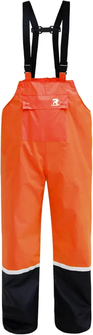 RainRider Rain Bib Pants for Men Women 150D Oxford Safety Trousers Heavy Duty Waterproof Work Pants Rip-Stop Overalls