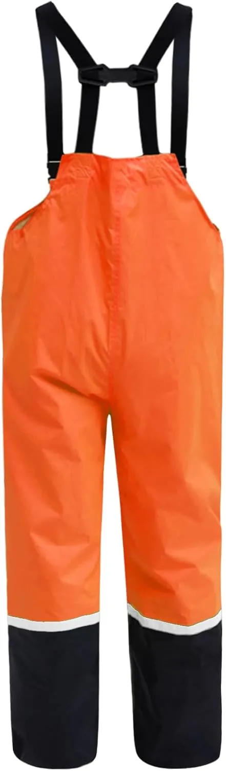 RainRider Rain Bib Pants for Men Women 150D Oxford Safety Trousers Heavy Duty Waterproof Work Pants Rip-Stop Overalls