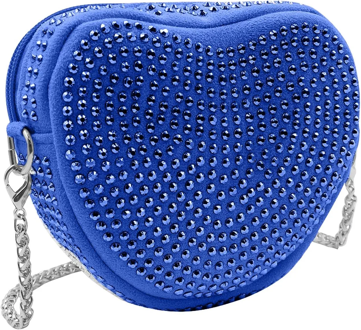 RARITYUS Cute Heart Shaped Purse Bling Rhinestone Crossbody for Women Girls Wallet Shoulder Bag with Chain Strap