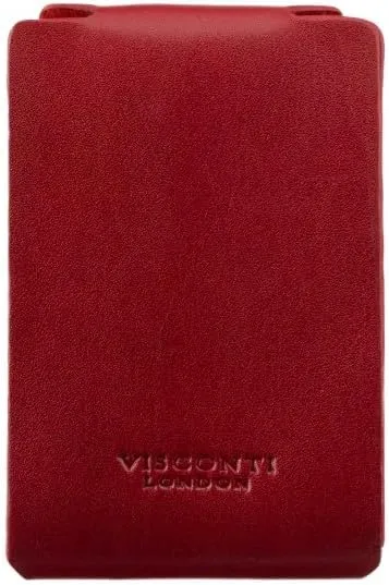 Raw Collection Hiroto Leather Micro Card/Cash Wallet (Red)