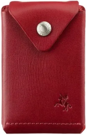 Raw Collection Hiroto Leather Micro Card/Cash Wallet (Red)