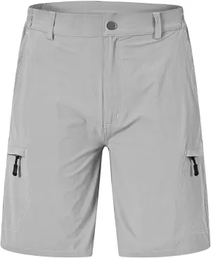 Rdruko Men's Hiking Cargo Shorts 9" Quick Dry Lightweight Outdoor Work Casual Travel Summer Shorts with 6 Zipper Pockets
