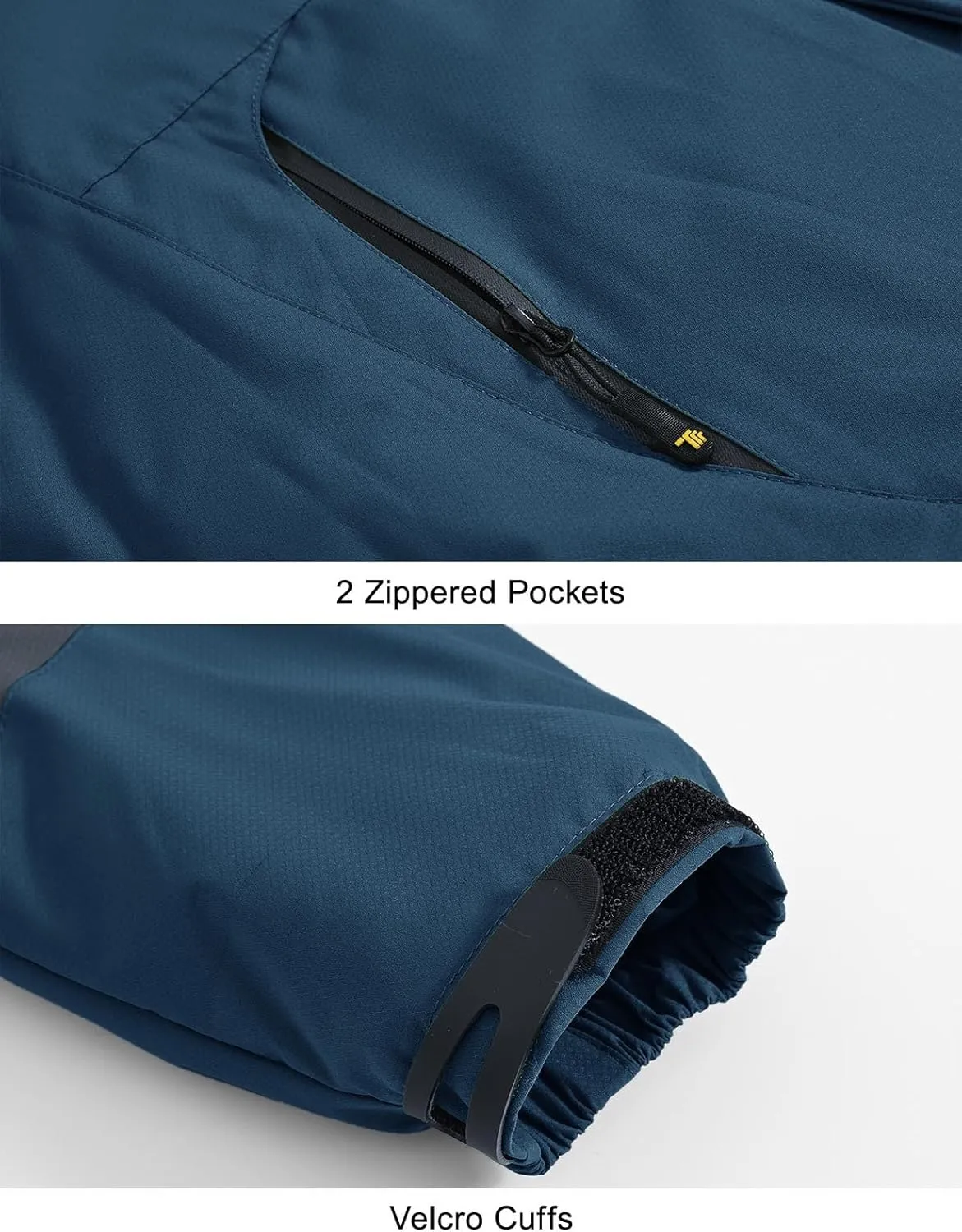 Rdruko Men's Ski Snow Jacket Waterproof Insulated Fleece Outdoor Mountain Hooded Winter Coat