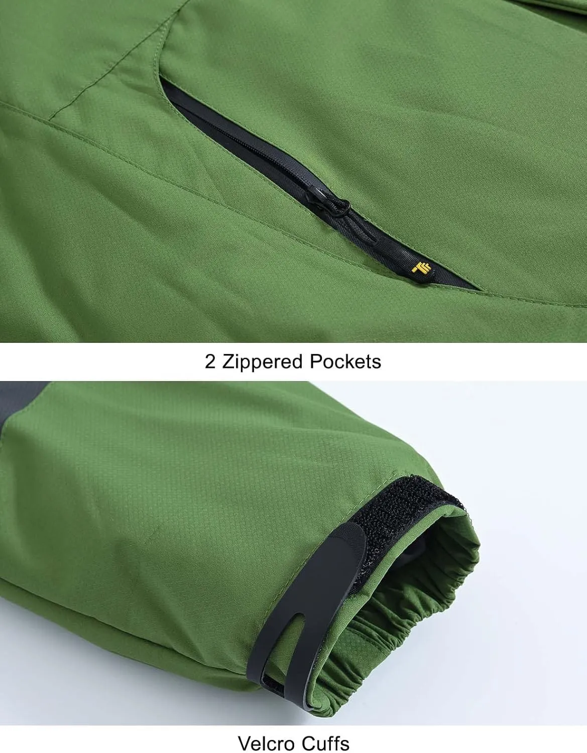 Rdruko Men's Ski Snow Jacket Waterproof Insulated Fleece Outdoor Mountain Hooded Winter Coat