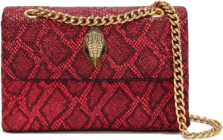Rejolly Rainbow Stripe Crossbody Shoulder Bag for Women Color Blocking PU Leather Colourful Purse with Chain Strap