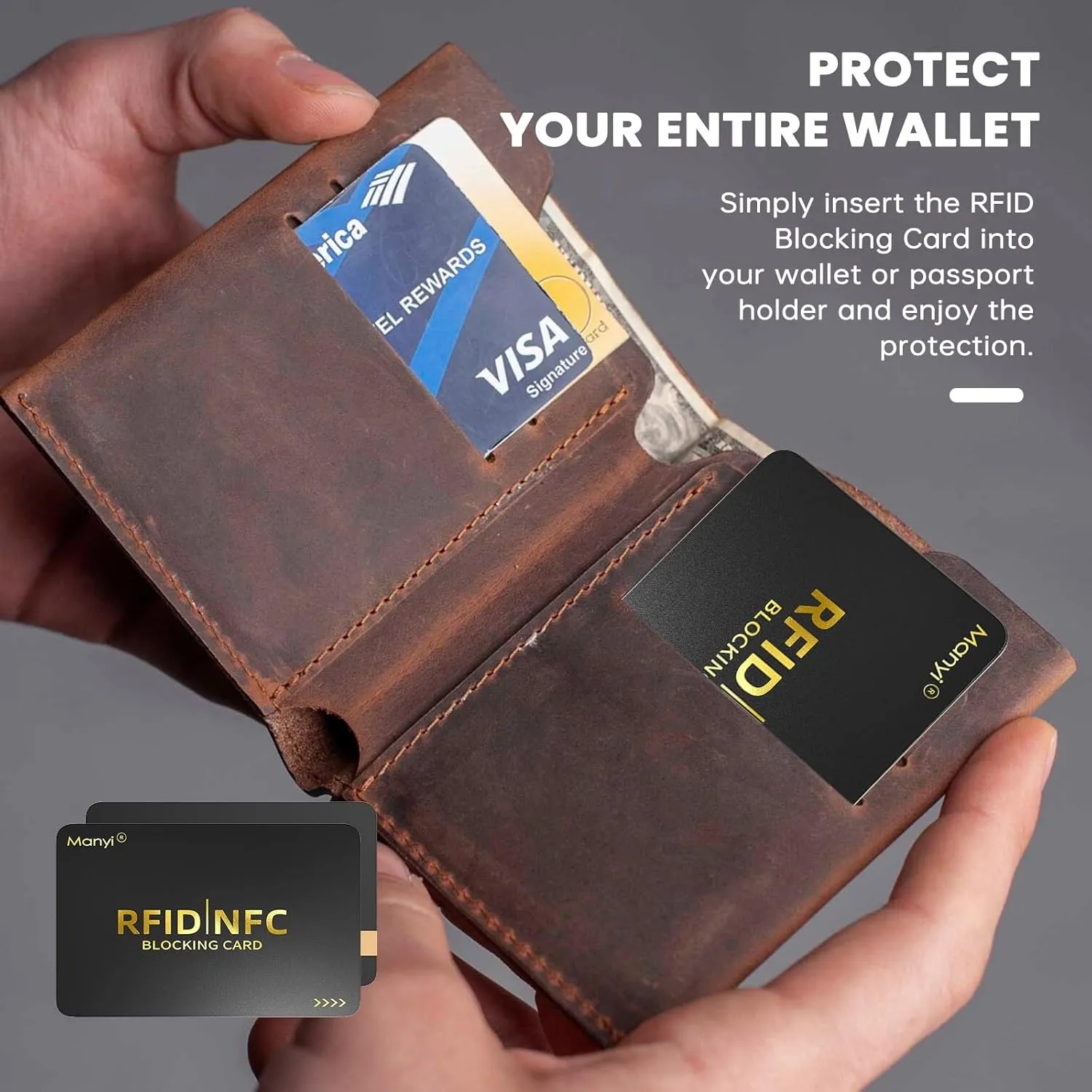 RFID Blocking Card for Wallets, Contactless NFC Credit Card ID Protection Safe Bank Cards Passport Entire Wallet Purse Shield Protector Blocker Guard Pack of 6