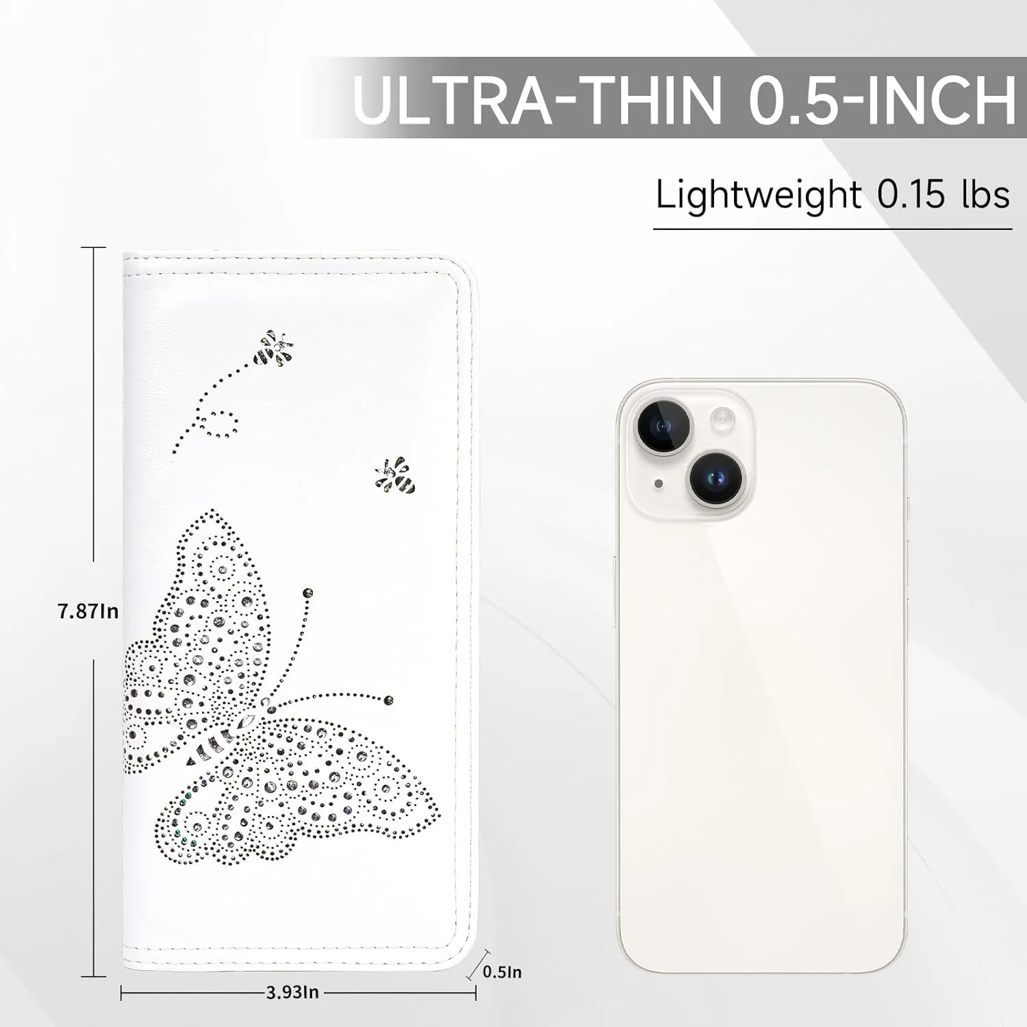 RFID Wallet Women Ultra Slim Thin Womens Wallet Compact Clutch Long Ladies Wallet for Women WHITE