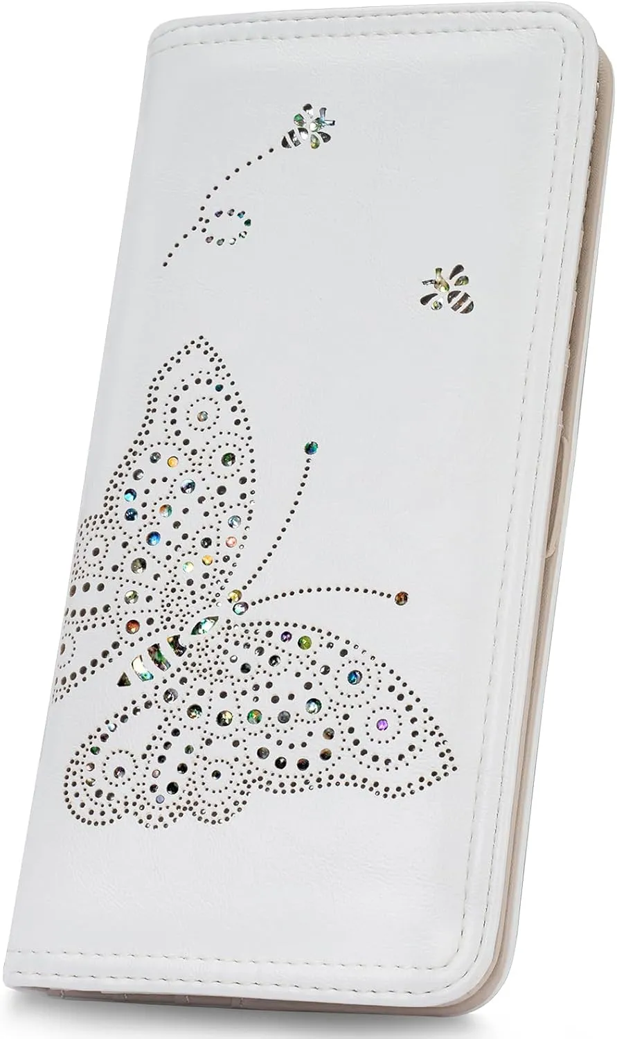 RFID Wallet Women Ultra Slim Thin Womens Wallet Compact Clutch Long Ladies Wallet for Women WHITE