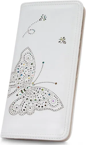 RFID Wallet Women Ultra Slim Thin Womens Wallet Compact Clutch Long Ladies Wallet for Women WHITE