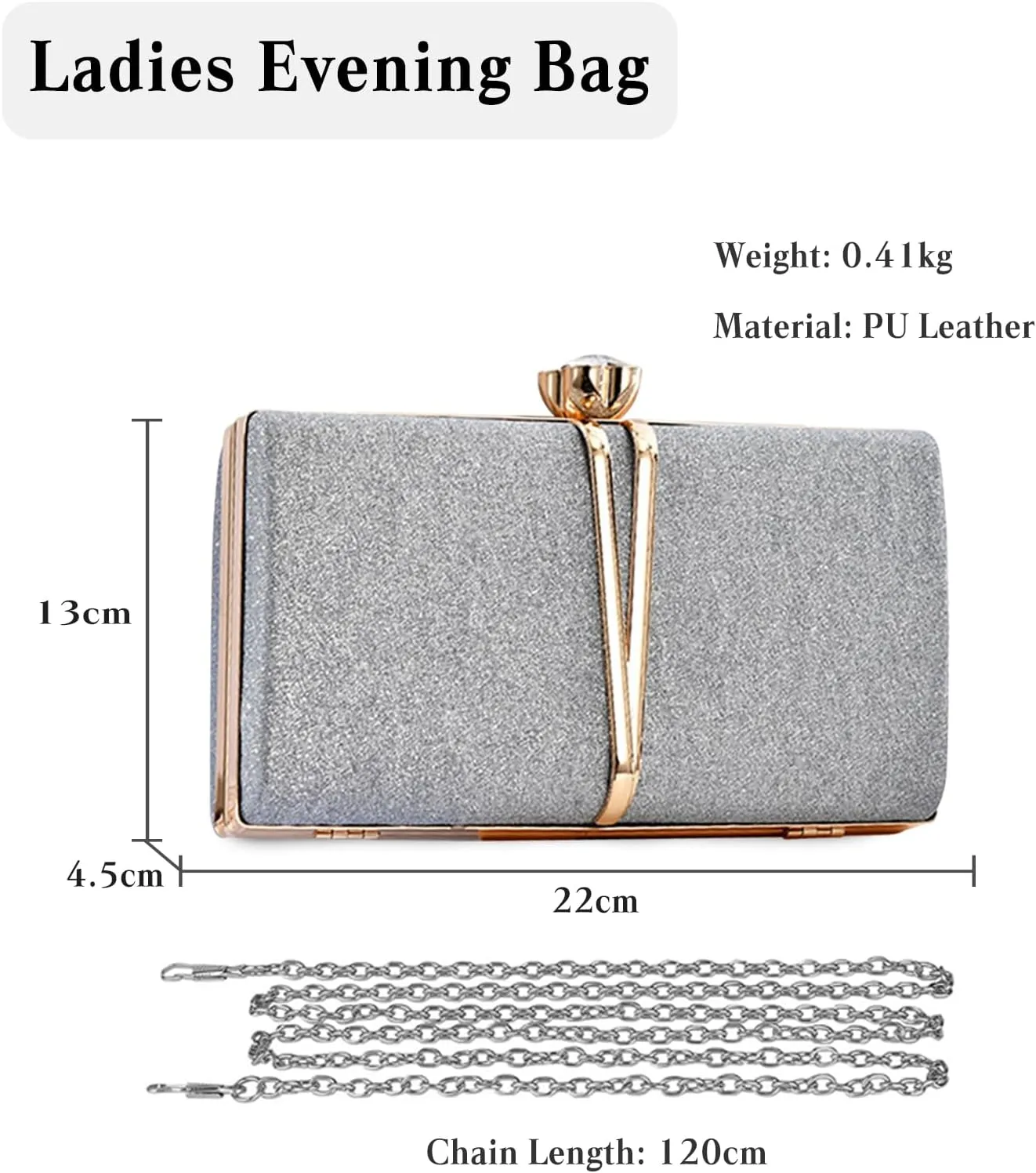 Rhinestone Evening Bag for Women Sequin Clutch Bag Bridal Wedding Purse Glitter Shoulder Bag Luxury Crystal Handbag