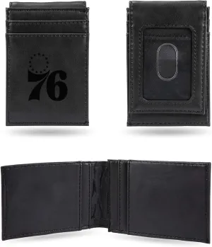 Rico Industries NBA Basketball Laser Engraved Front Pocket Wallet - Compact/Comfortable/Slim