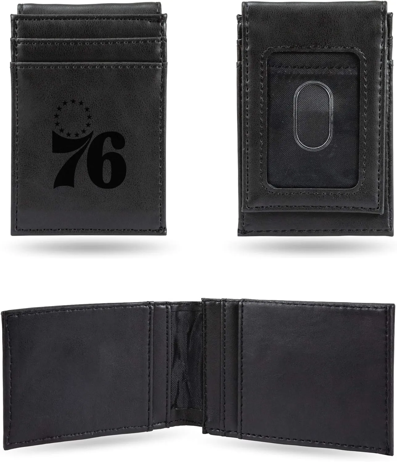 Rico Industries NBA Basketball Laser Engraved Front Pocket Wallet - Compact/Comfortable/Slim