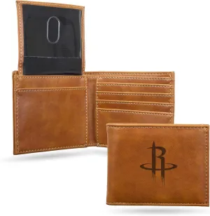 Rico Industries NBA Laser Engraved Billfold Wallet Laser Engraved Bill-fold Wallet - Slim Design - Great Gift