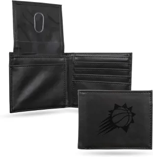 Rico Industries NBA Laser Engraved Billfold Wallet Laser Engraved Bill-fold Wallet - Slim Design - Great Gift