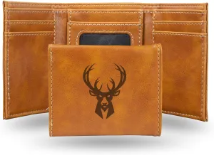 Rico Industries NBA Laser Engraved Trifold Laser Engraved Tri-Fold Wallet - Men's Accessory