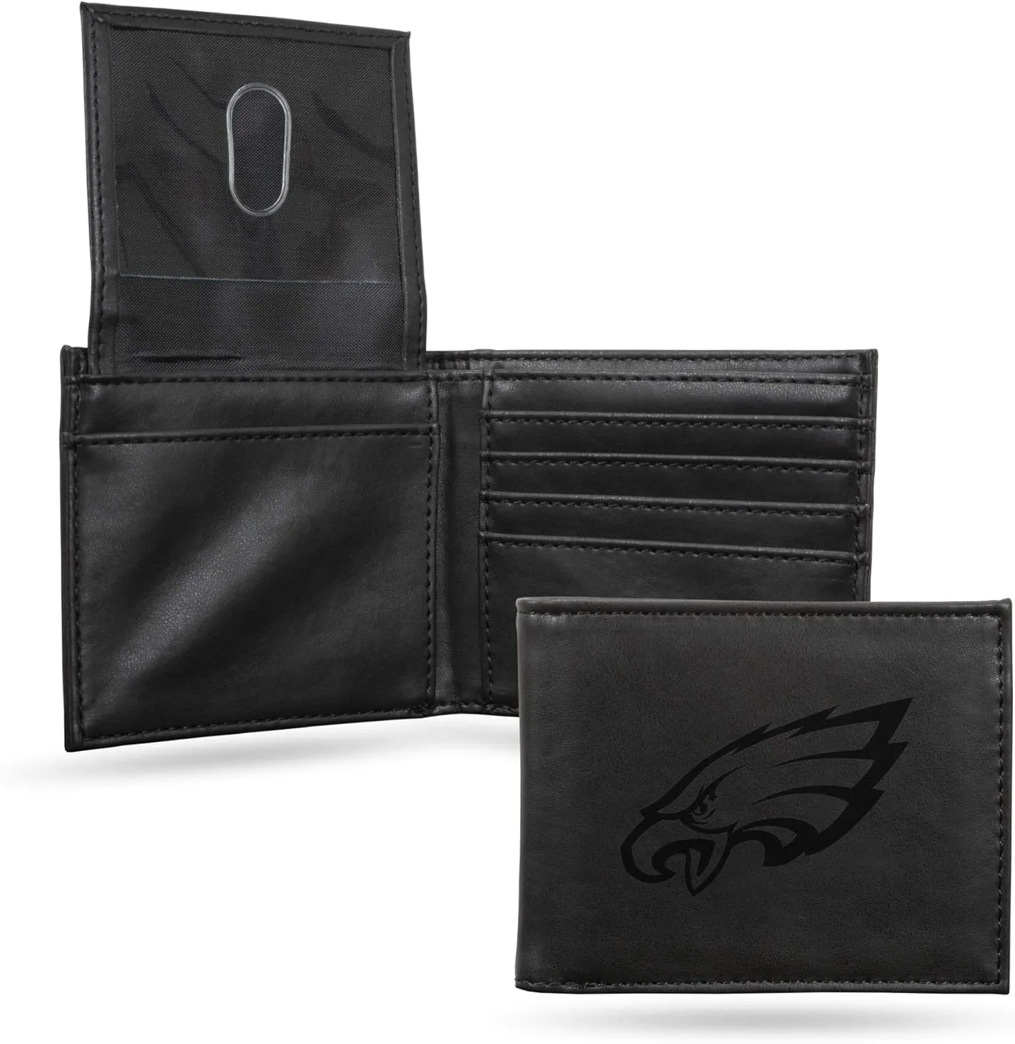 Rico Industries NFL Laser Engraved Billfold Wallet Laser Engraved Bill-fold Wallet - Slim Design - Great Gift