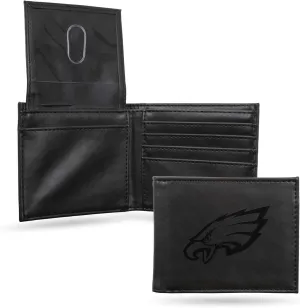 Rico Industries NFL Laser Engraved Billfold Wallet Laser Engraved Bill-fold Wallet - Slim Design - Great Gift