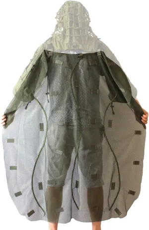 ROCOTACTICAL Breathable Ghillie Cape for Ghillie Suits Foundation, Mesh Nylon, for Hunting, Sniper, Airsoft, Wildlife Photography, Halloween, Army Green