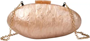 RomanticDesign Women Acrylic Evening Clutch Purse Glitter Oval Marble Handbag Crossbody Bag for Wedding Party Cocktail
