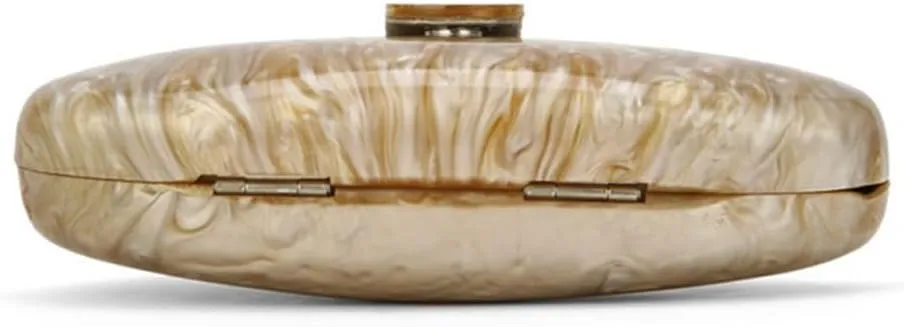 RomanticDesign Women Acrylic Evening Clutch Purse Glitter Oval Marble Handbag Crossbody Bag for Wedding Party Cocktail