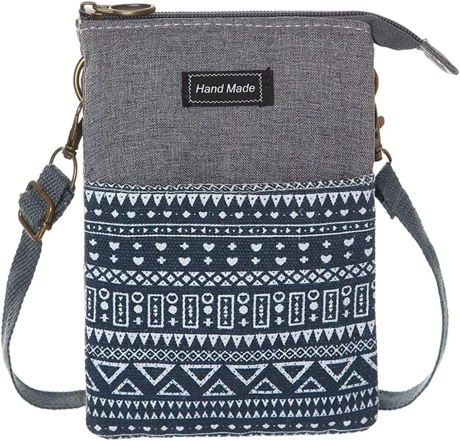 Roomy Cell Phone Purse Wallet Canvas Small Crossbody Purse Bags with Shoulder Strap For Women teen girlsl