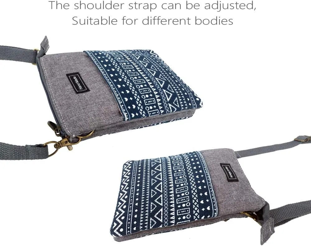 Roomy Cell Phone Purse Wallet Canvas Small Crossbody Purse Bags with Shoulder Strap For Women teen girlsl