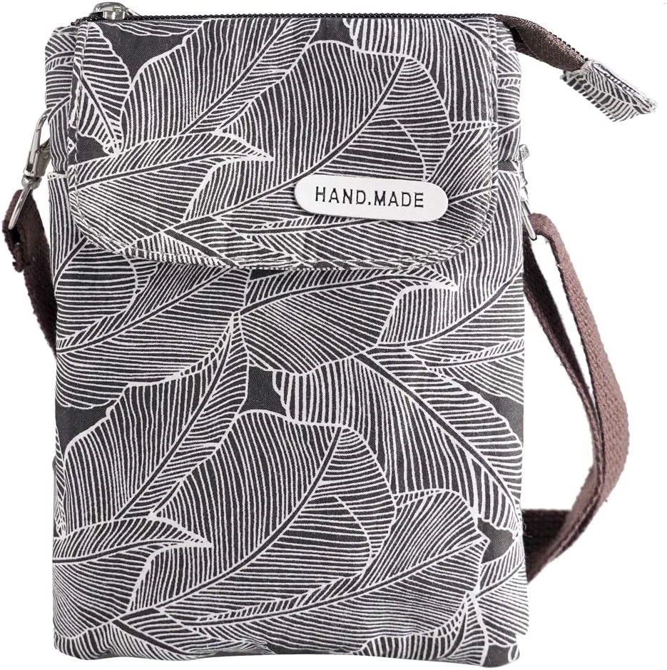 Roomy Cell Phone Purse Wallet Canvas Small Crossbody Purse Bags with Shoulder Strap For Women teen girlsl