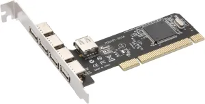 Rosewill RC-101 NEC 4 1 Port USB 2.0 PCI Other Card Components, Black and Silver
