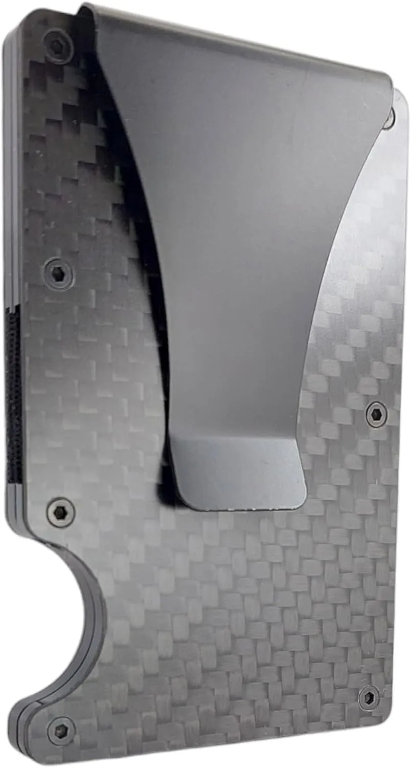 ROVE - Money Clip - RFID Blocking Aluminium Enhanced Minimalistic Compact Wallet (Carbon Fibre)