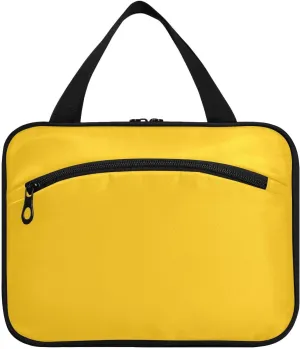 Saffron (color) hanging make up bags for women with hook, designer washable shaving kit bags for men for womens backpacking organizador de maquillaje para L