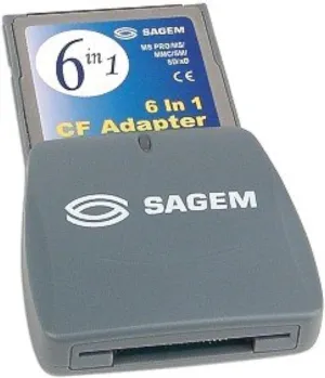 Sagem CompactFlash to MS Pro/MS/MMC/SM/SD/xD Card Adapter - Turn your CF Type I Card Slot into a 6-in-1 Card Reader!