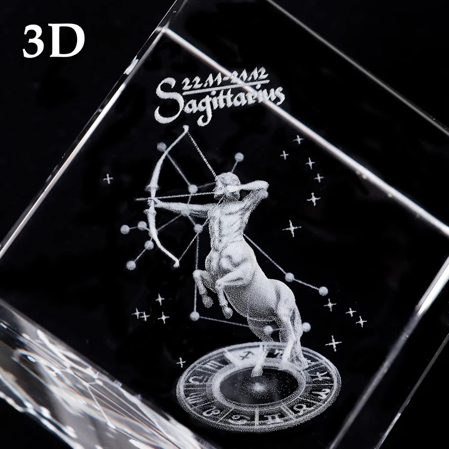 Sagittarius Zodiac Astrology Gifts For Women Men, 3D Crystals Sagittarius Glass Figurine Decor Constellation Stuff: November December Birthday Gifts For Girlfriend Woman Wife Sign Symbolic