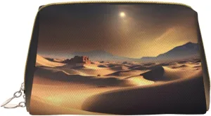 Sahara Desert Printed Makeup Bag, Reusable Cosmetic Bag for Toiletry Travel, Cute Style for Women