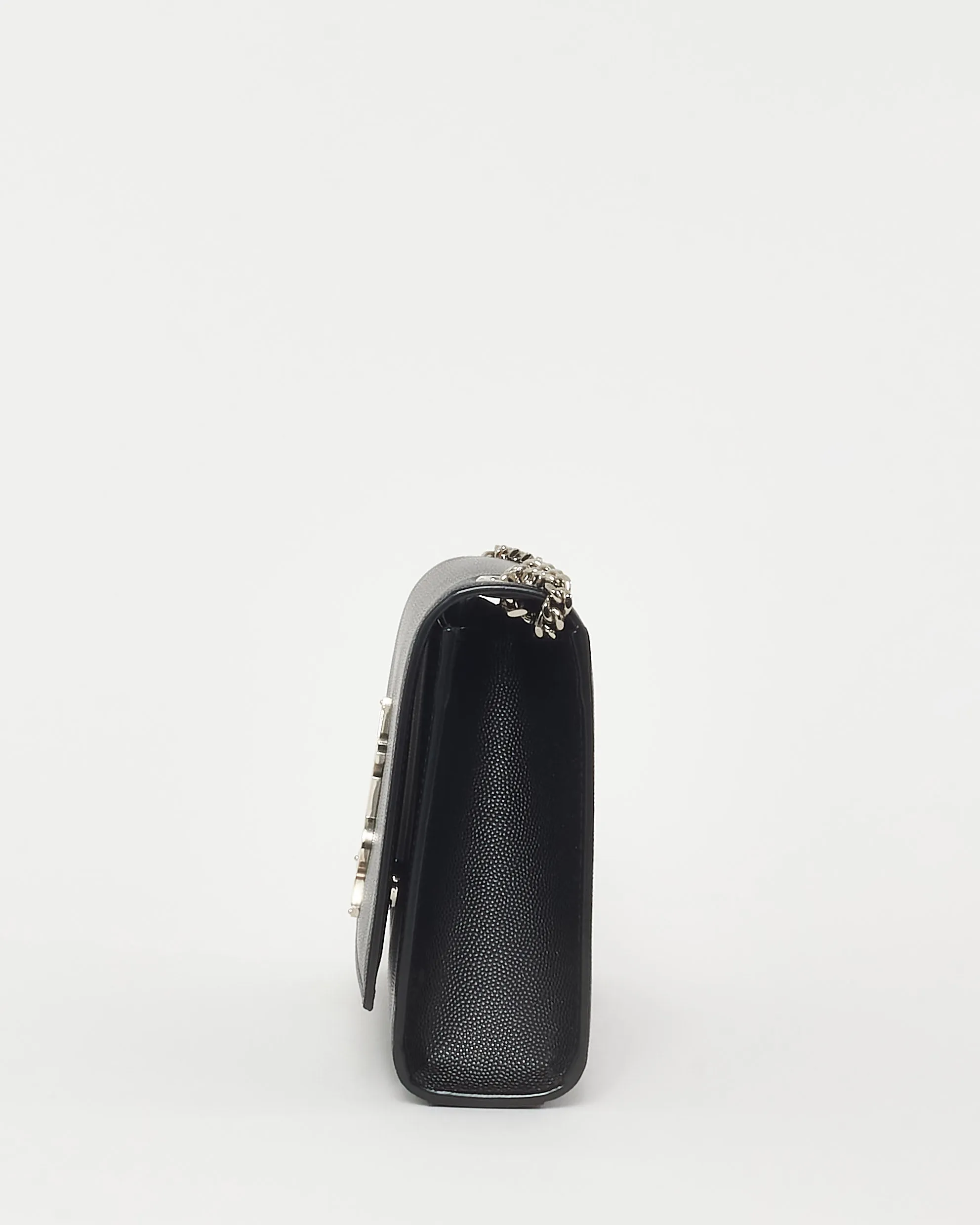 Saint Laurent Black Grain De Poudre Medium YSL Kate Crossbody Bag SHW