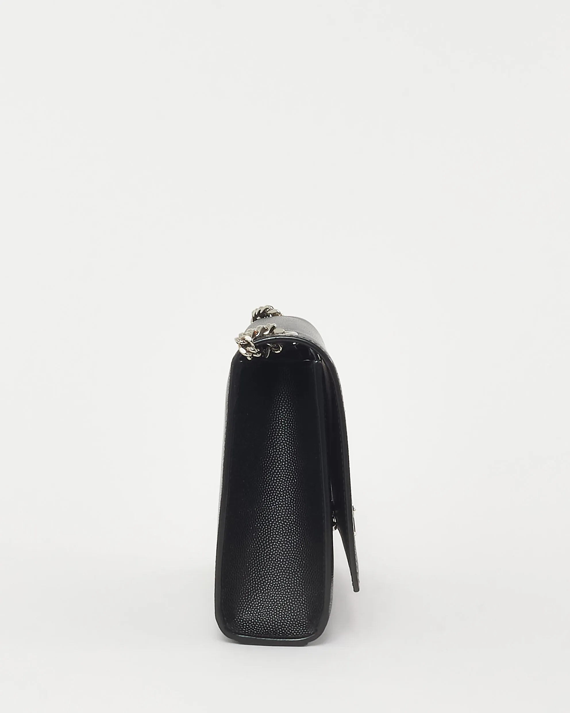 Saint Laurent Black Grain De Poudre Medium YSL Kate Crossbody Bag SHW