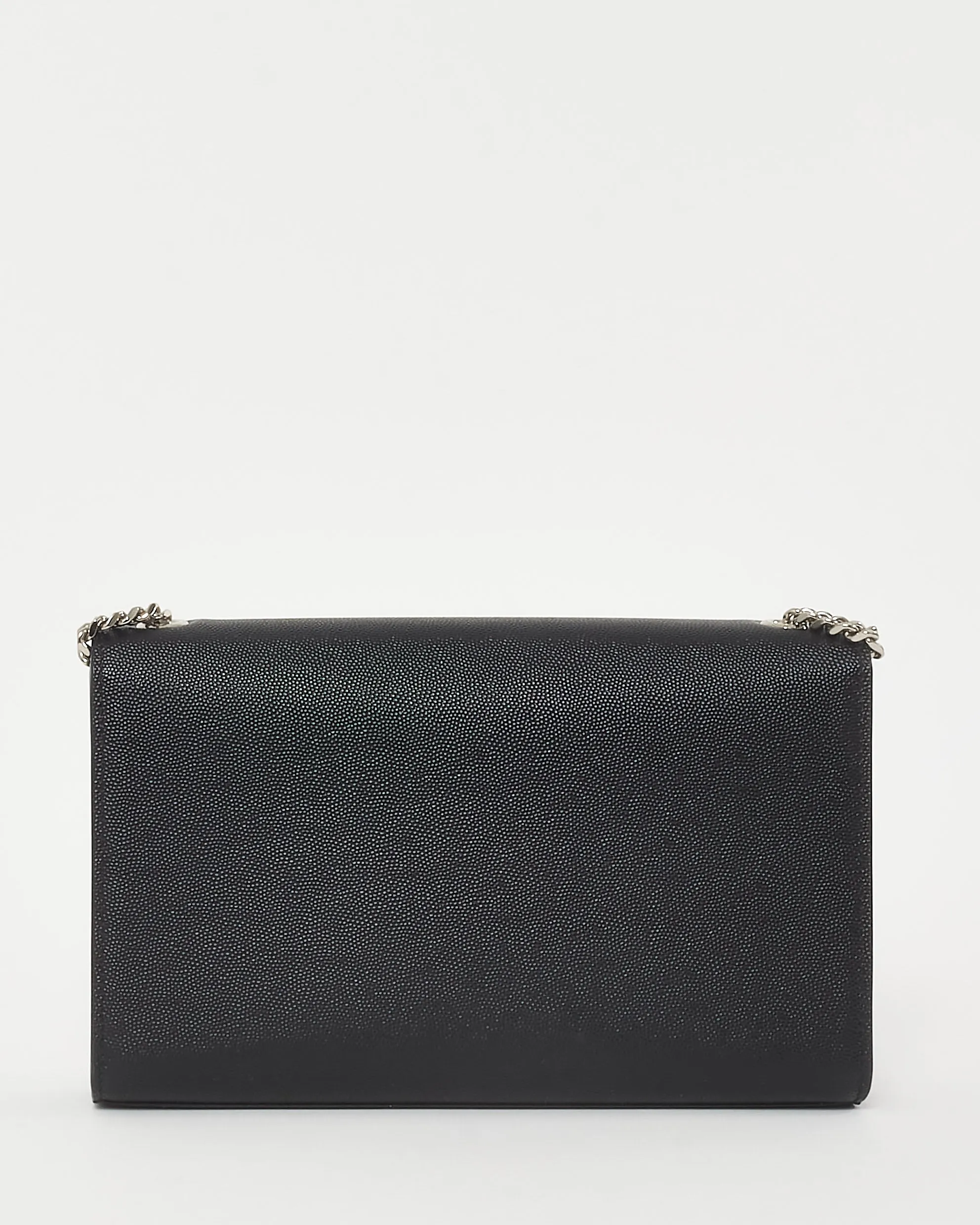 Saint Laurent Black Grain De Poudre Medium YSL Kate Crossbody Bag SHW