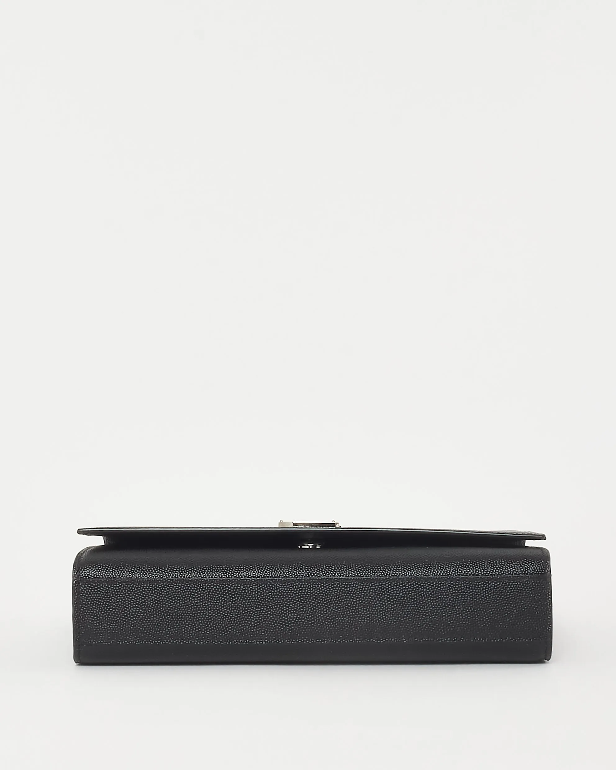 Saint Laurent Black Grain De Poudre Medium YSL Kate Crossbody Bag SHW