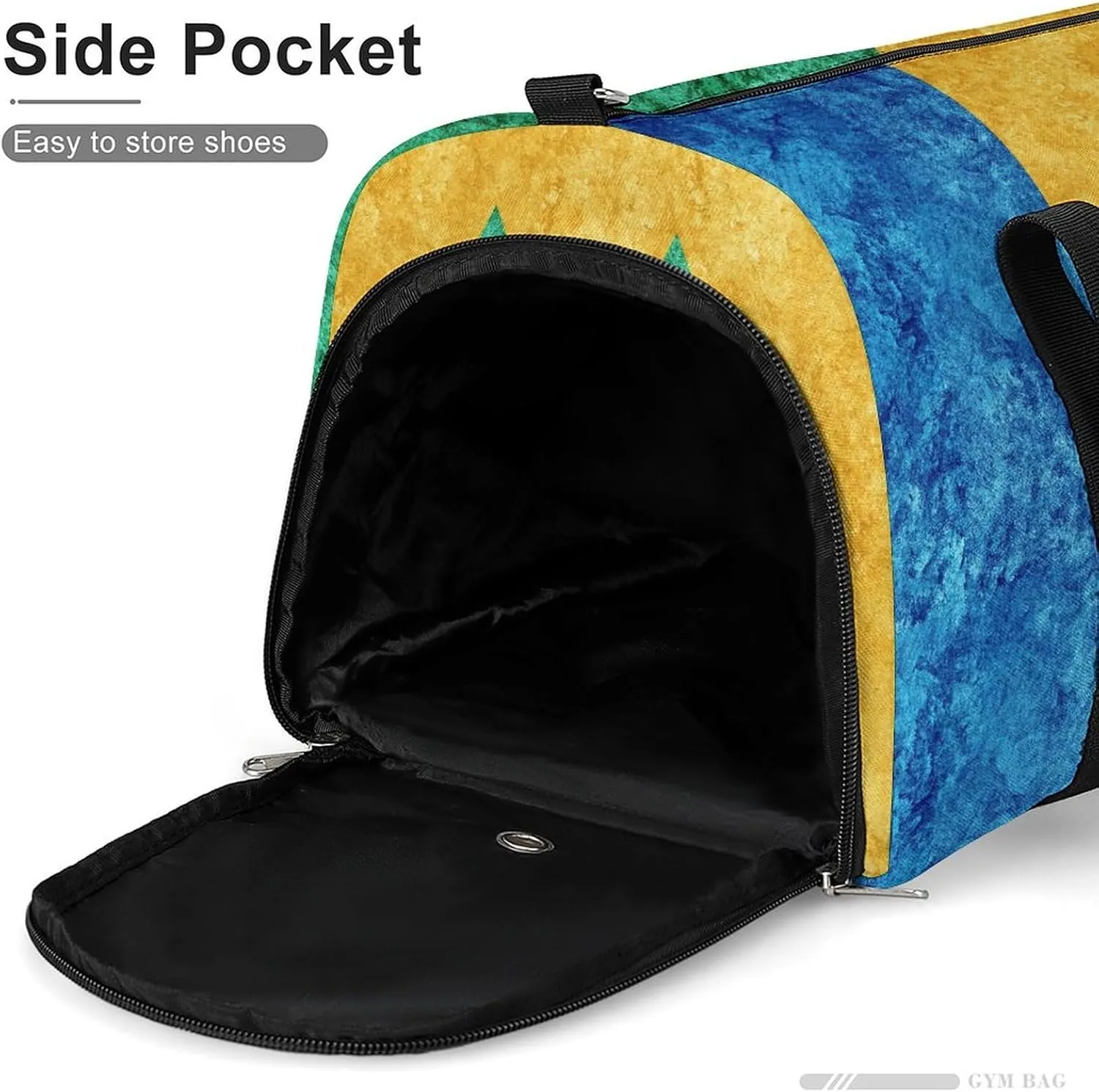 Saint Vincent Grenadines Flag Textured Sports Duffel with Shoe Compartment and Wet Pocket for Travel Gym