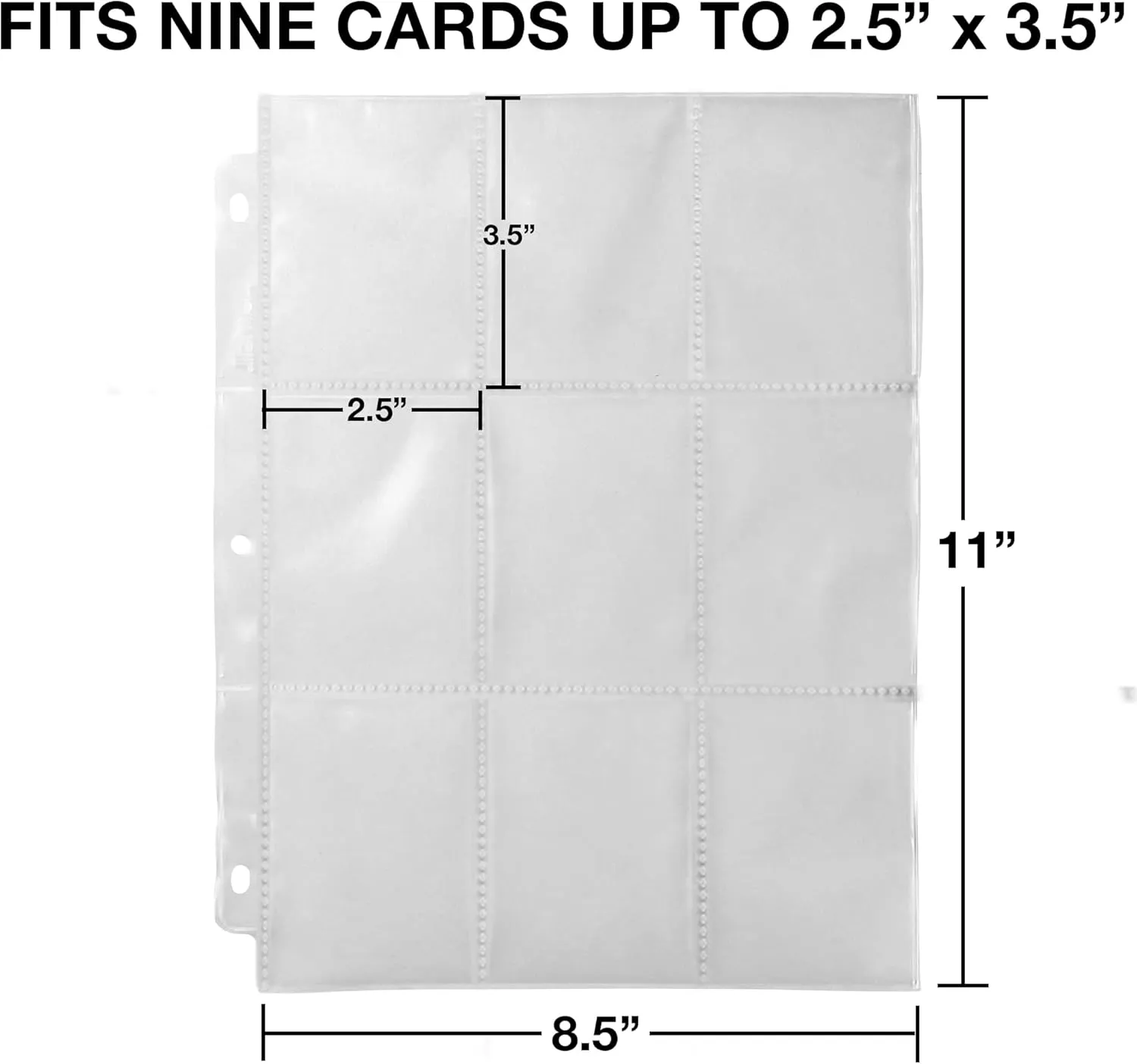 Samsill 200 Pack 9 Pocket Trading Card Sleeves, Holds 1800 Cards,Clear, Fits in Standard 3 Ring Binder