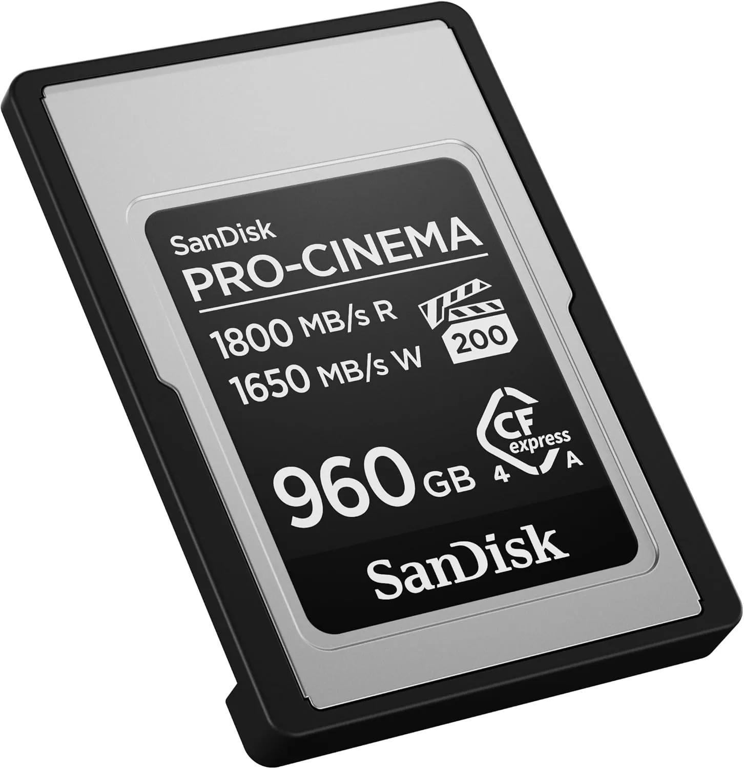 SanDisk 960GB PRO-Cinema CFexpress Type A Card - Up to 1800MB/s Read Speeds & Up to 1650MB/s Write Speed, Type A Memory Card, 4K/6K/8K Video Capture - SDCFEA-960G-GN4NN