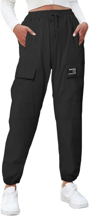 SANGTREE Girls & Women's Waterproof Outdoor Quick Dry Casual Hiking Cargo Jogger Pants with Pockets