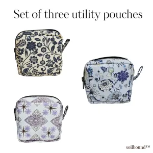 SANITARY NAPKIN, JEWELLERY, COSMETIC, TOILETRY, MEDICINE, MAKEUP POUCH ( SET OF 3 )
