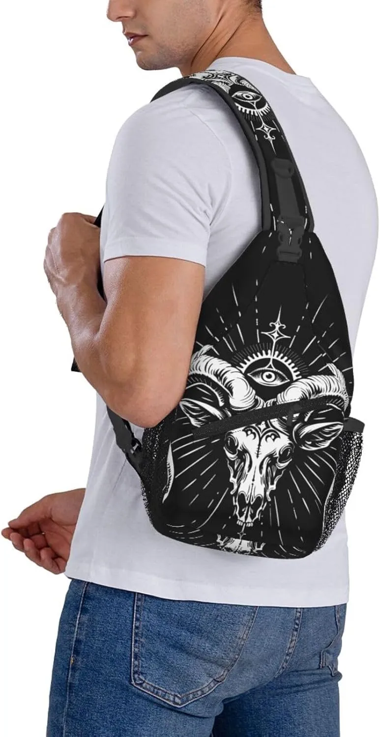 Satanic Witchcraft Outdoor Crossbody Shoulder Bag For Unisex Young Adult Hiking Bicycling