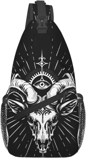 Satanic Witchcraft Outdoor Crossbody Shoulder Bag For Unisex Young Adult Hiking Bicycling