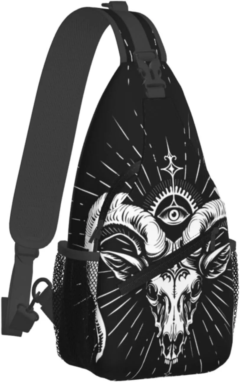 Satanic Witchcraft Outdoor Crossbody Shoulder Bag For Unisex Young Adult Hiking Bicycling