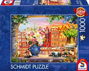 Schmidt Spiele 59771 Visit to Amsterdam Jigsaw Puzzle, 1000 Pieces, Multi-Coloured