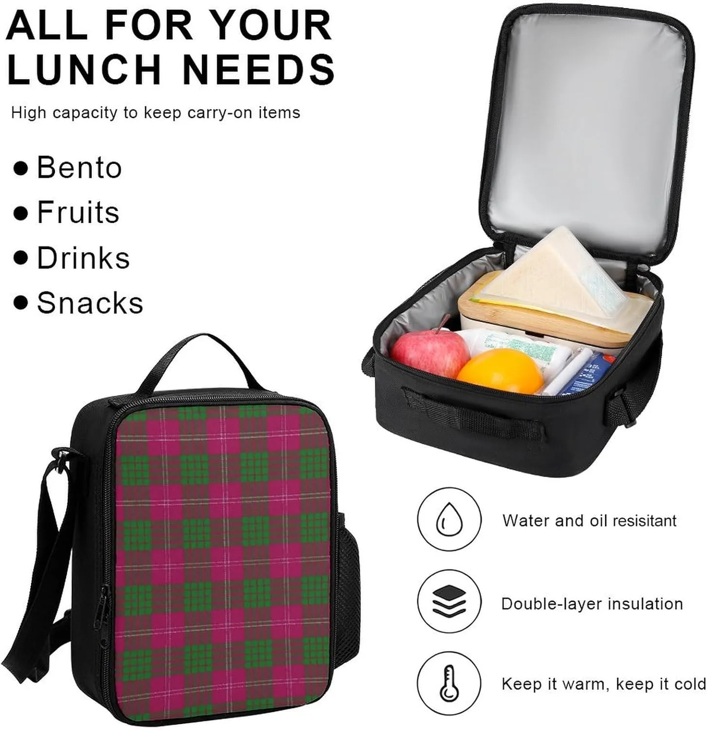 Scottish Clan Duncan Lightweight Pocket Backpack Crossbody Lunch Bag Set Unisex