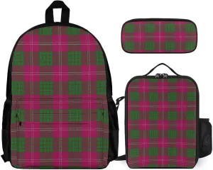 Scottish Clan Duncan Lightweight Pocket Backpack Crossbody Lunch Bag Set Unisex