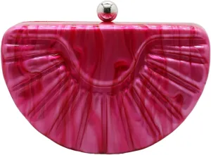 Seashell Acrylic Evening Clutch Bag Shiny Acrylic Purse Unique Shoulder Crossbody bag with Chain for Women Party
